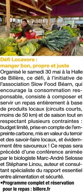 Défi Locavore et Conférence • Samedi 30 mai 2026